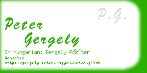 peter gergely business card